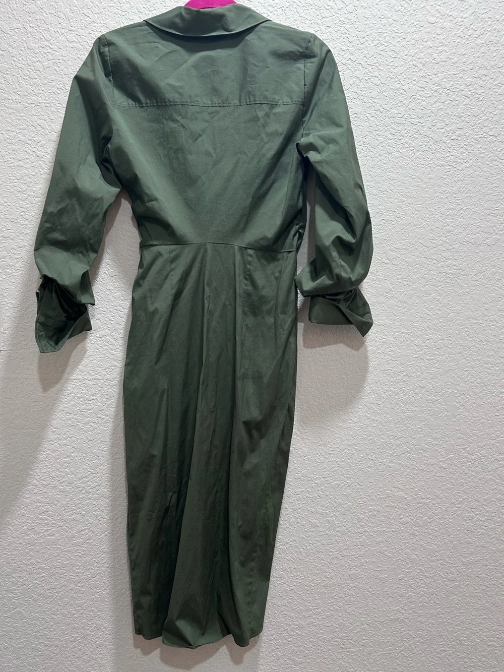 Veronica beard size 6 Olive Green Wrap Shirt Dress with Ring Detail